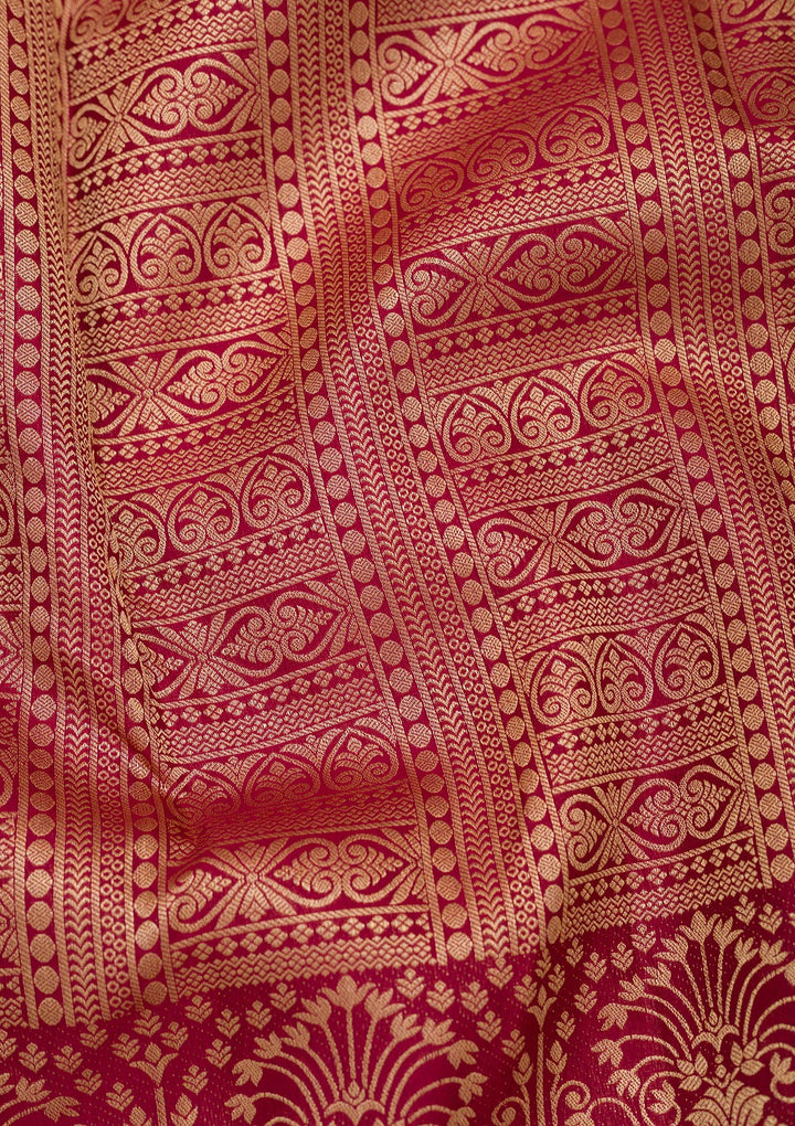 Maroon Zariwork Pure Silk Saree