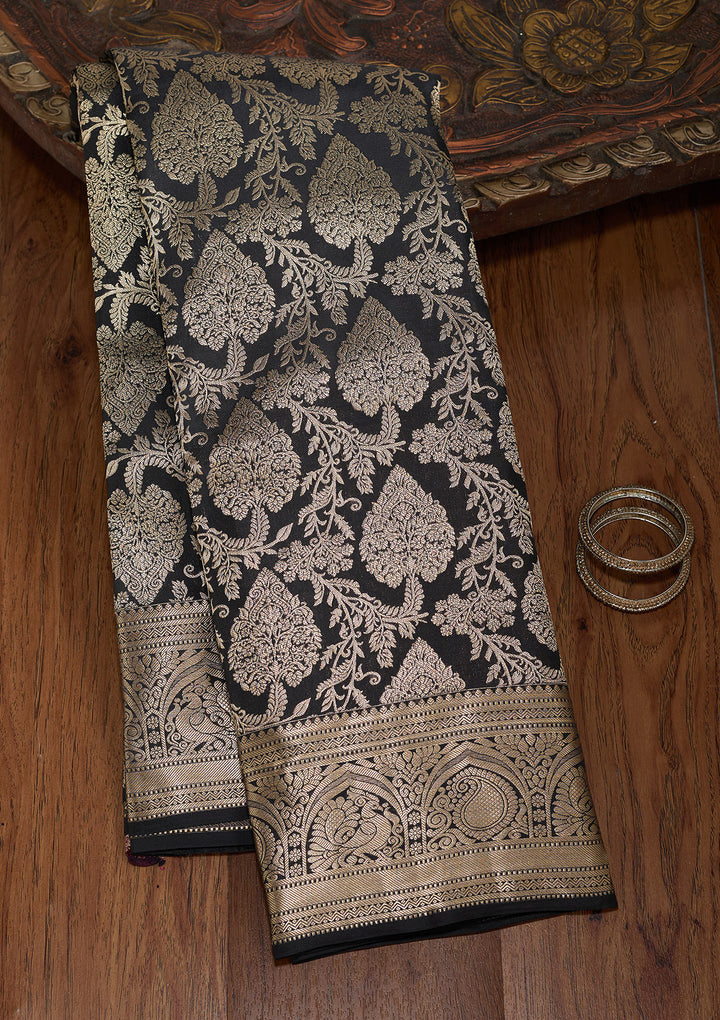 Black Zariwork (Silver) Silk Silk_Saree