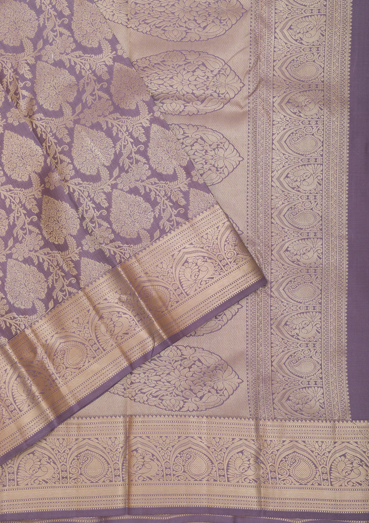 Grey Zariwork Pure Silk Saree