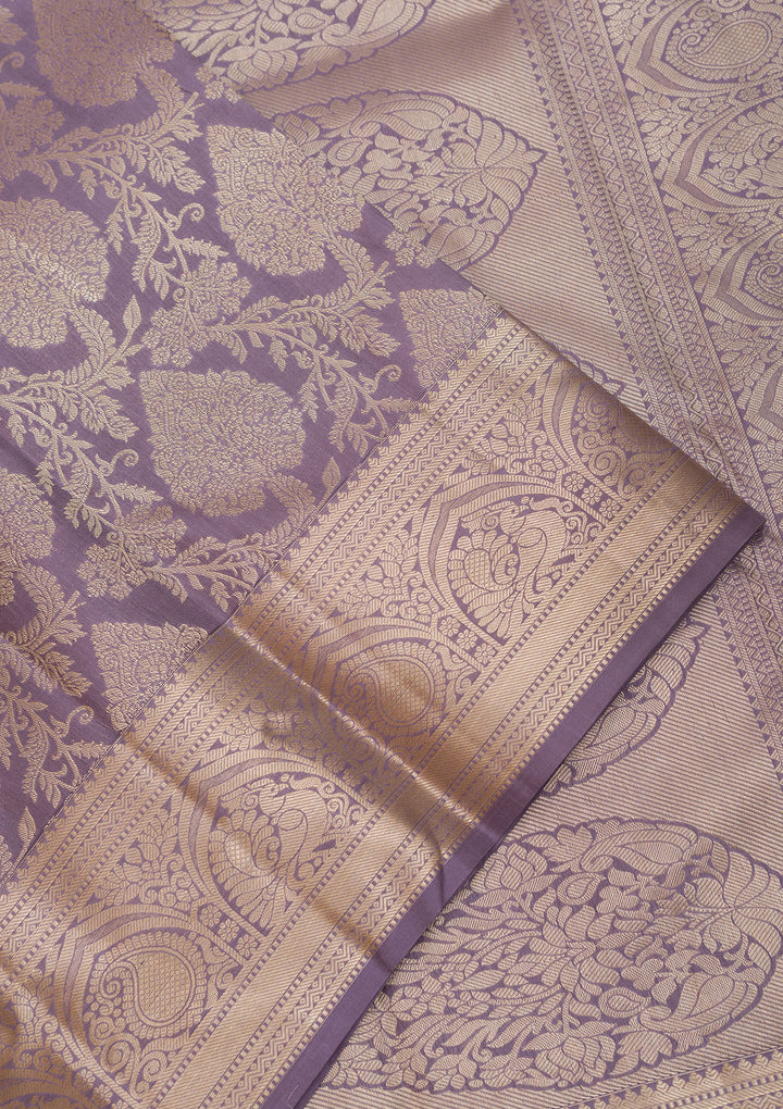Grey Zariwork Pure Silk Saree