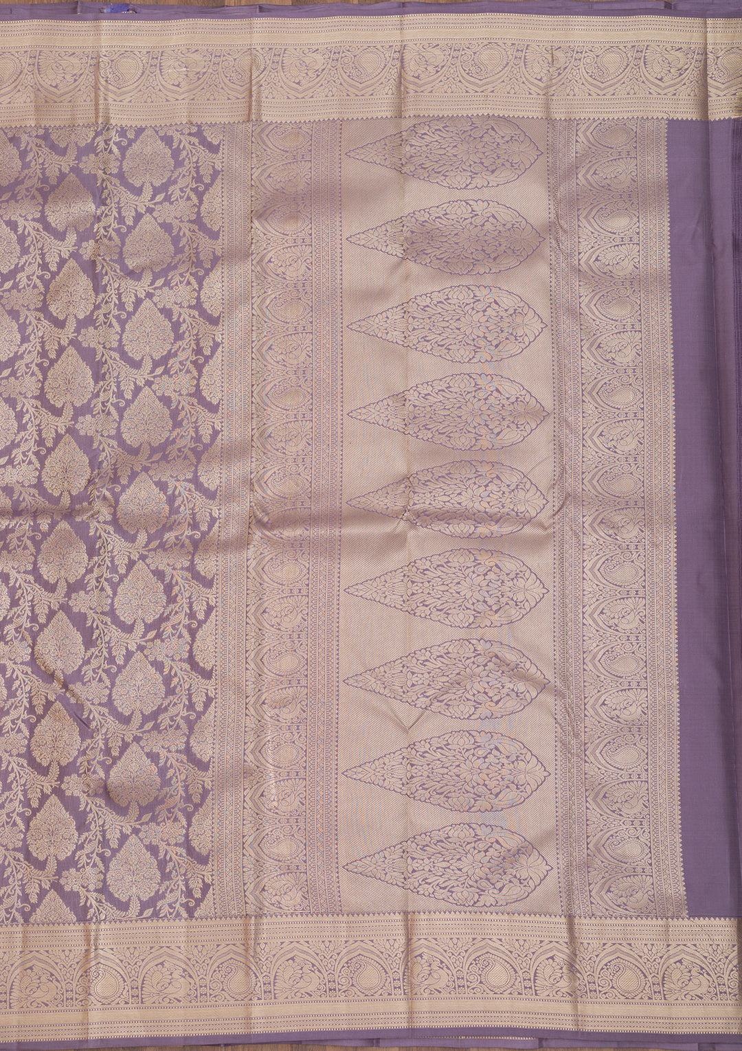 Grey Zariwork Pure Silk Saree