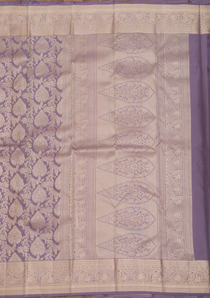 Grey Zariwork Pure Silk Saree