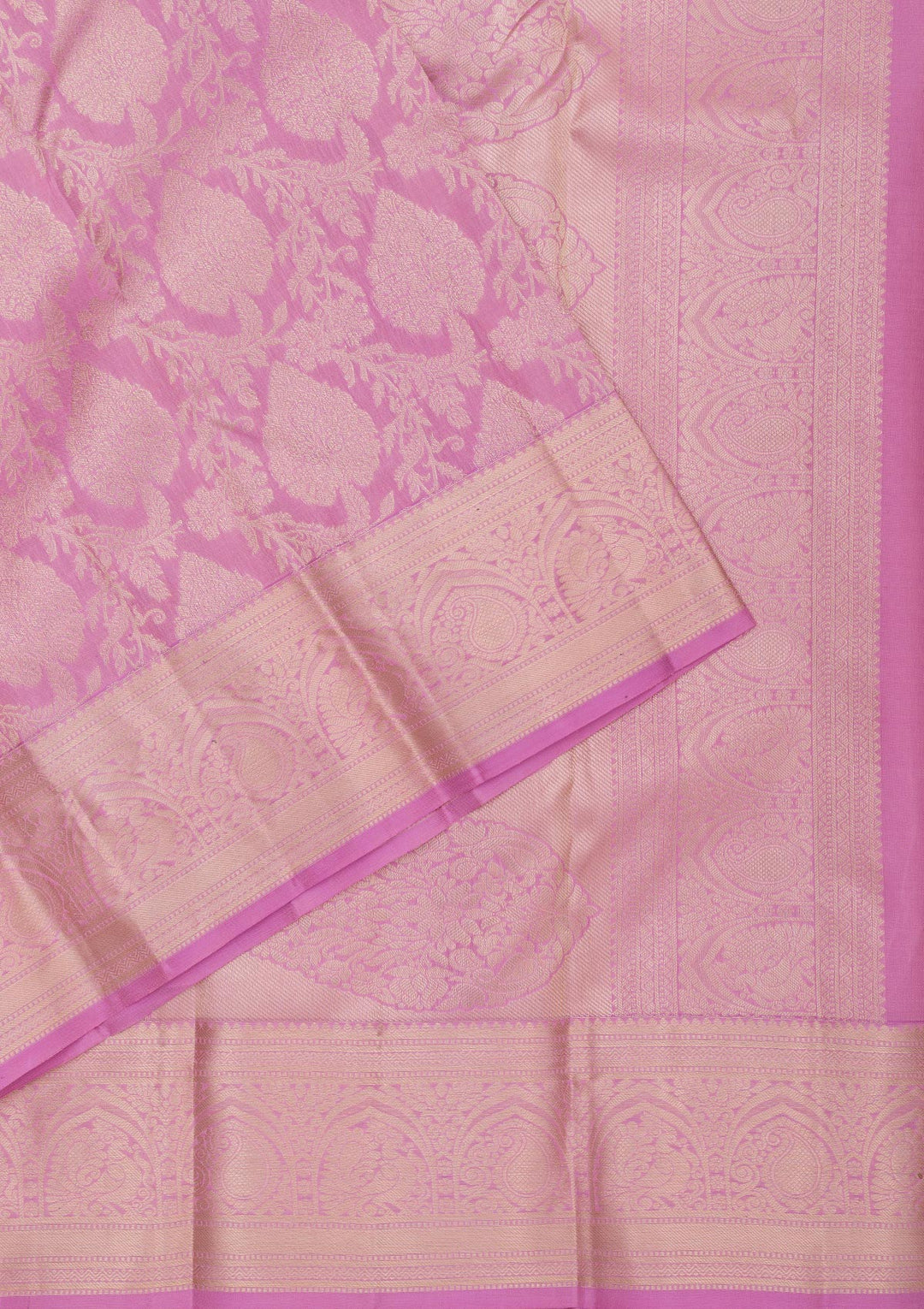 Onion Pink Zariwork Pure Silk Saree