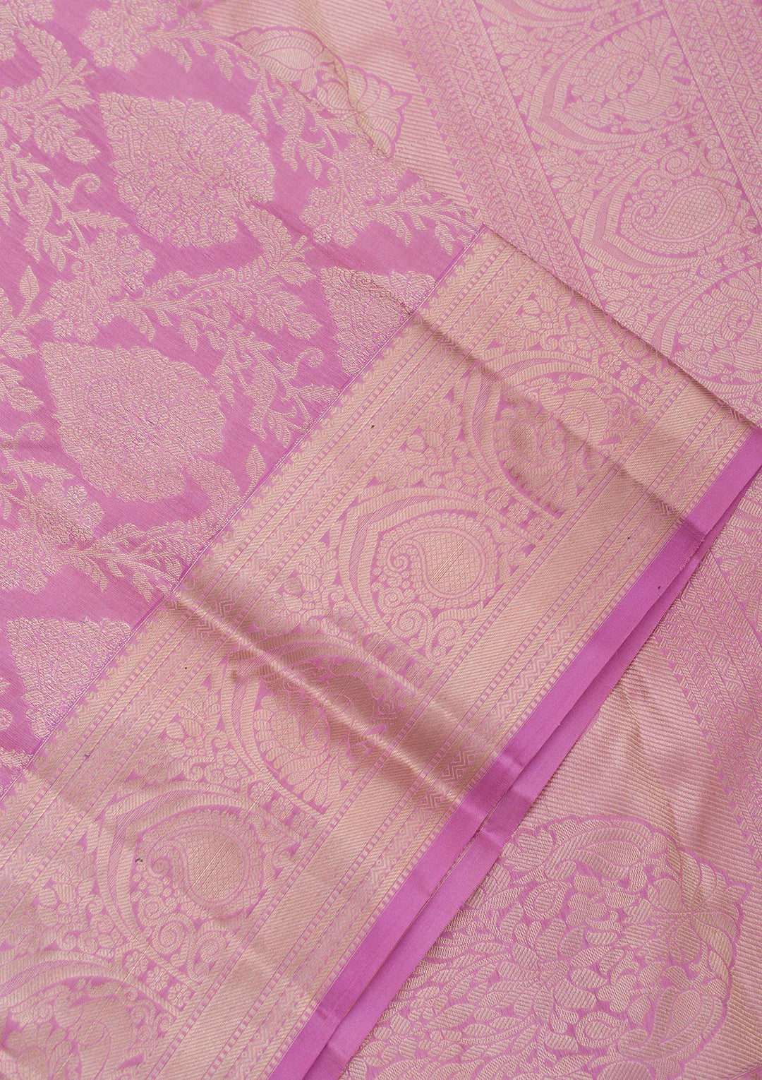 Onion Pink Zariwork Pure Silk Saree