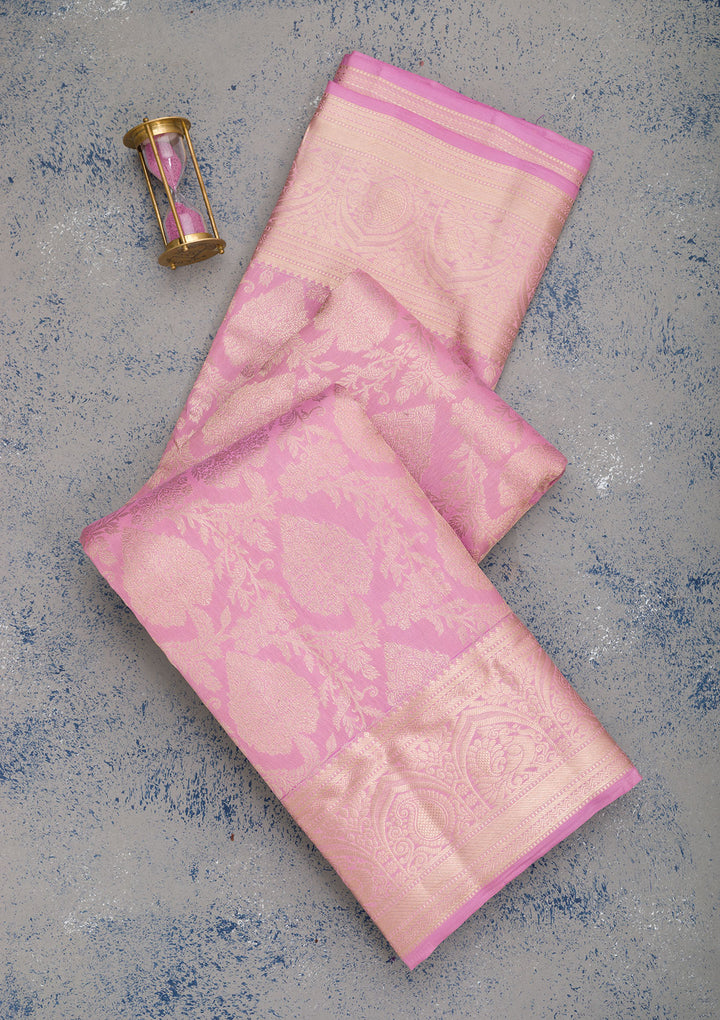 Pink Zariwork Pure Silk Saree