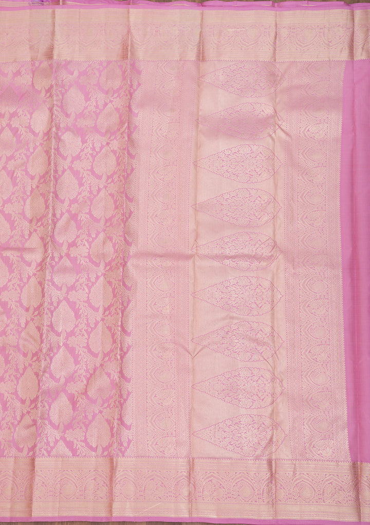 Pink Zariwork Pure Silk Saree