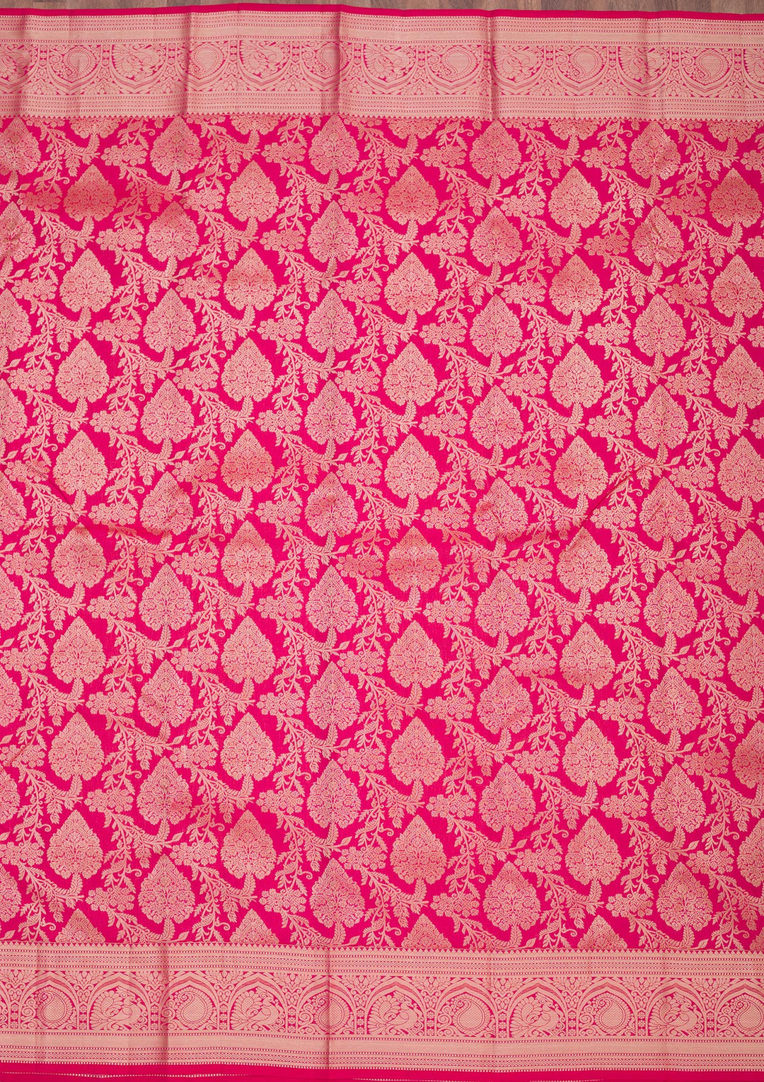 Rani Pink Zariwork Pure Silk Saree