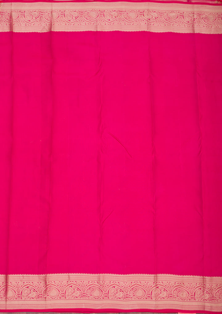 Rani Pink Zariwork Pure Silk Saree
