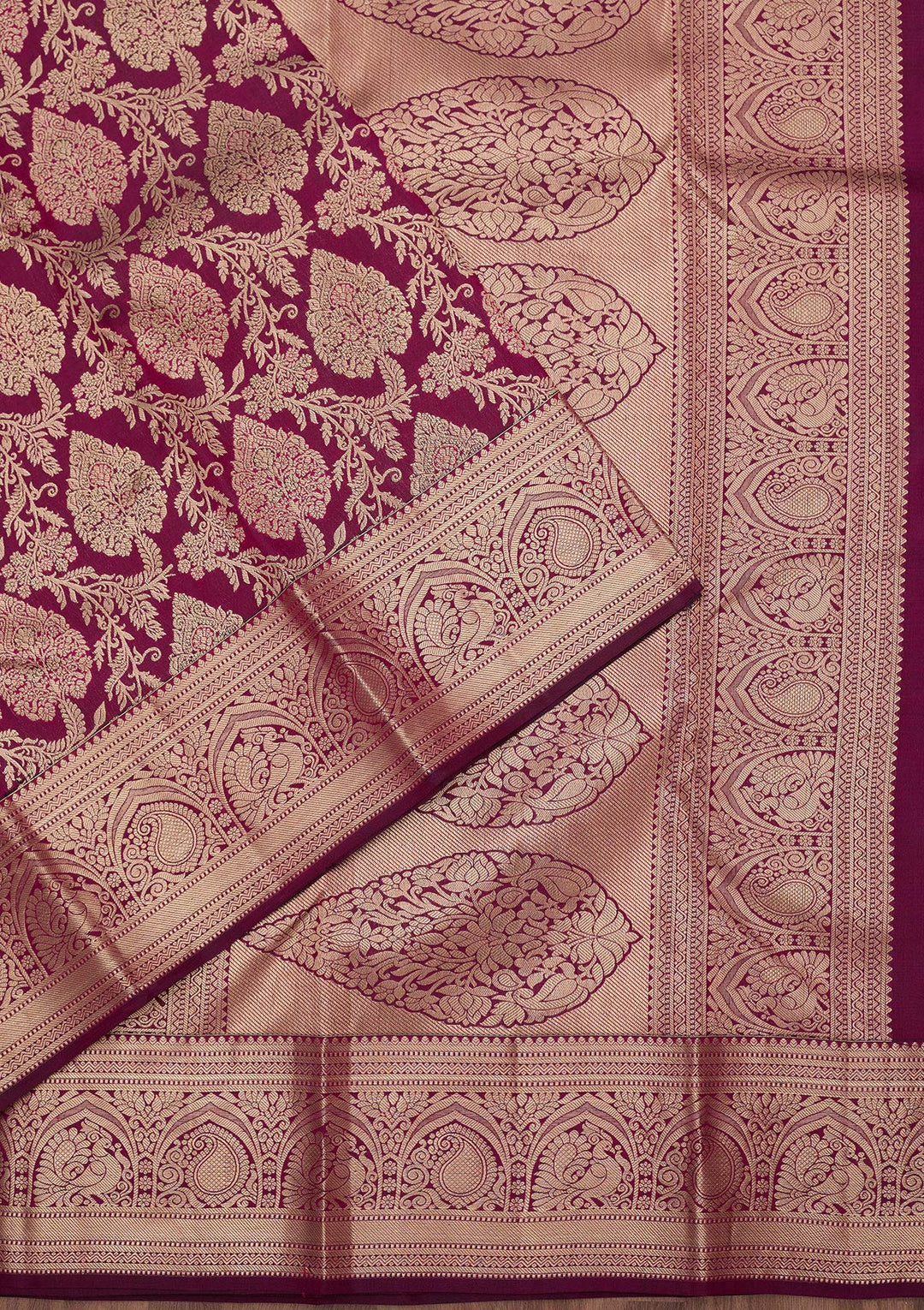 Wine Zariwork (Silver) Silk Silk_Saree