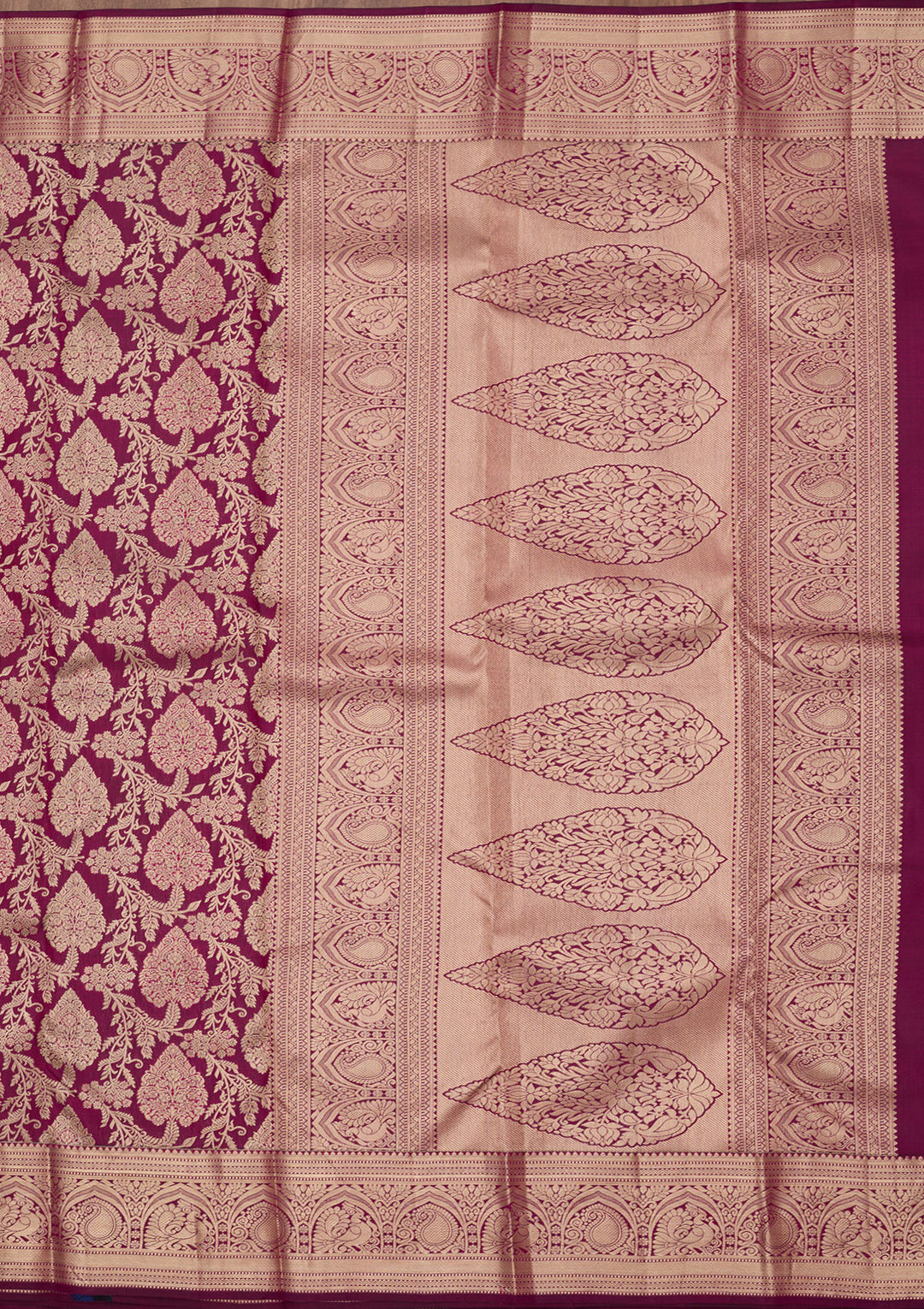 Wine Zariwork (Silver) Silk Silk_Saree