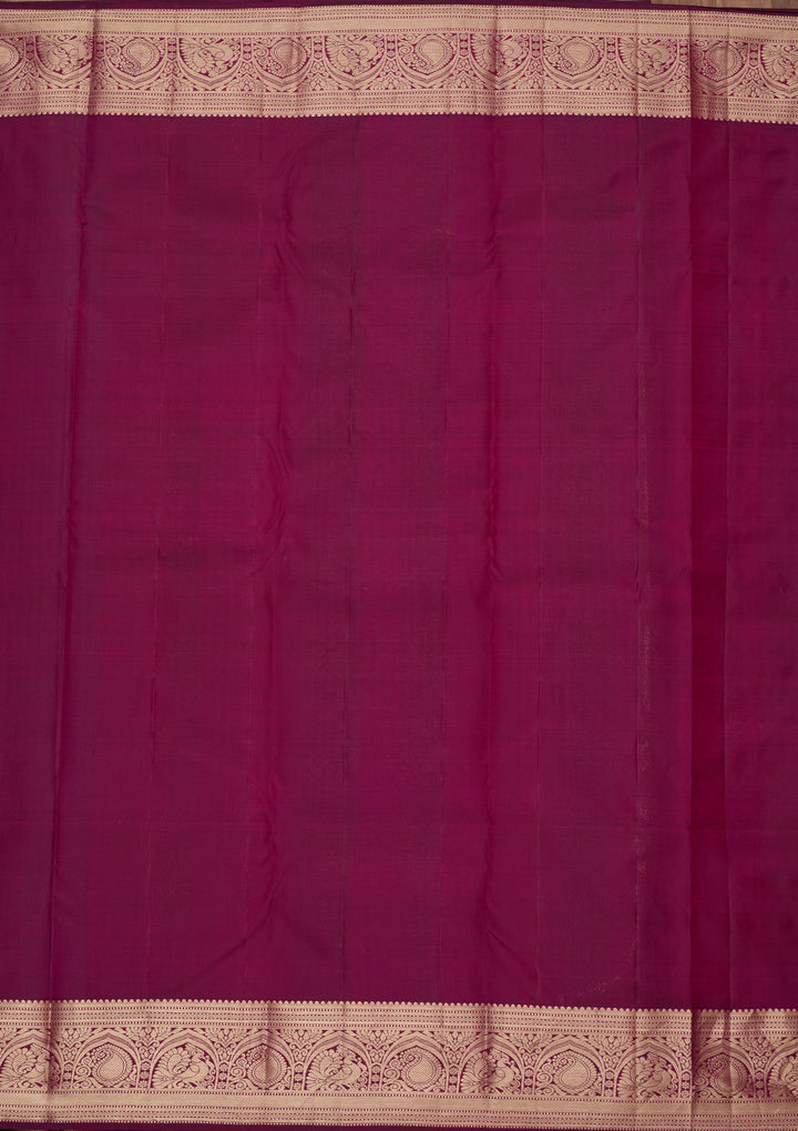 Wine Zariwork (Silver) Silk Silk_Saree