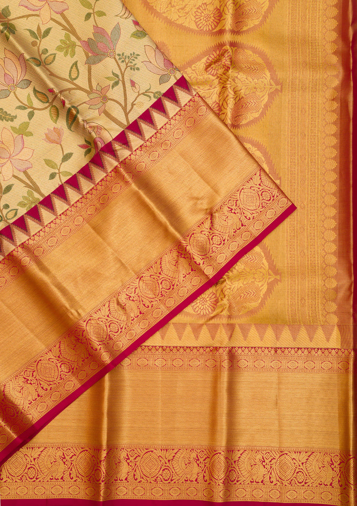 Gold Zariwork Pure Silk Saree