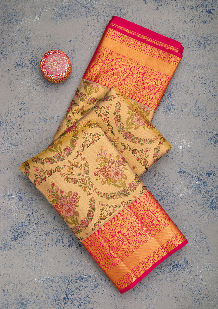 Gold Zariwork Pure Silk Saree