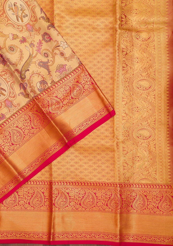 Gold Zariwork Pure Silk Saree