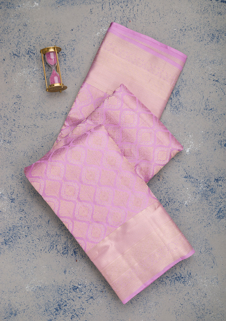 Lavender Zariwork Pure Silk Saree