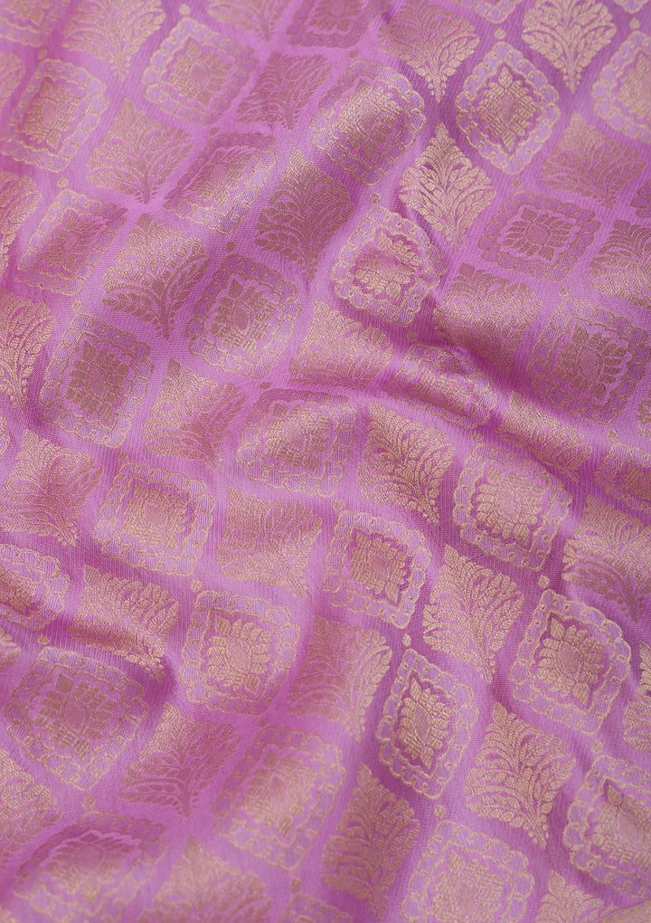 Lavender Zariwork Pure Silk Saree