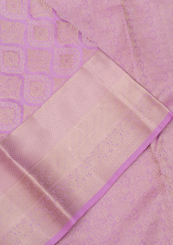 Lavender Zariwork Pure Silk Saree