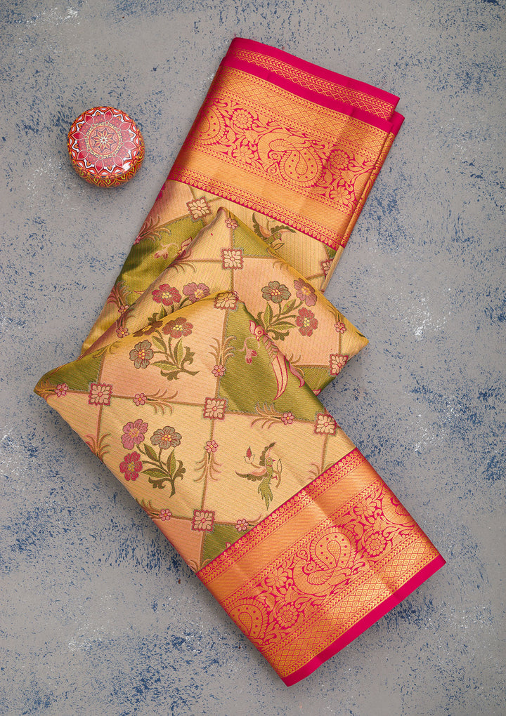 Gold Zariwork Pure Silk Saree