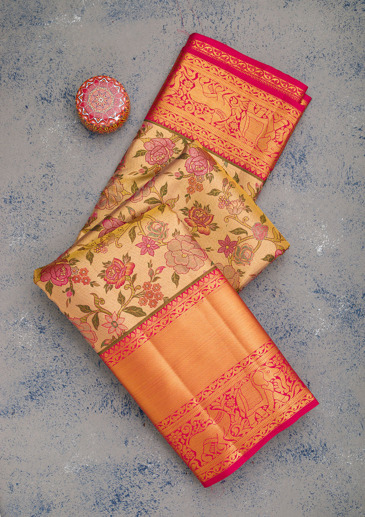 Gold Zariwork Pure Silk Saree