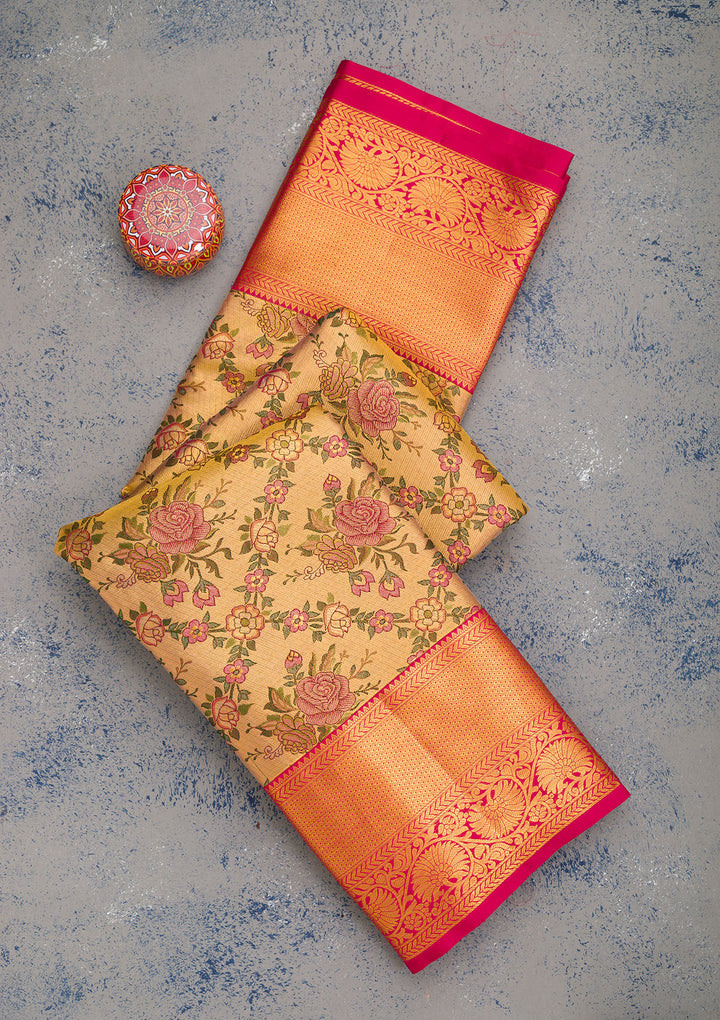 Gold Zariwork Pure Silk Saree