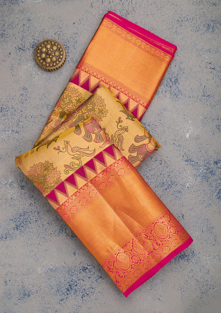 Gold Zariwork Pure Silk Saree