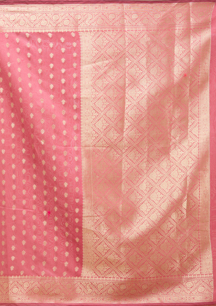 Onion Pink Banarasi Silk Saree