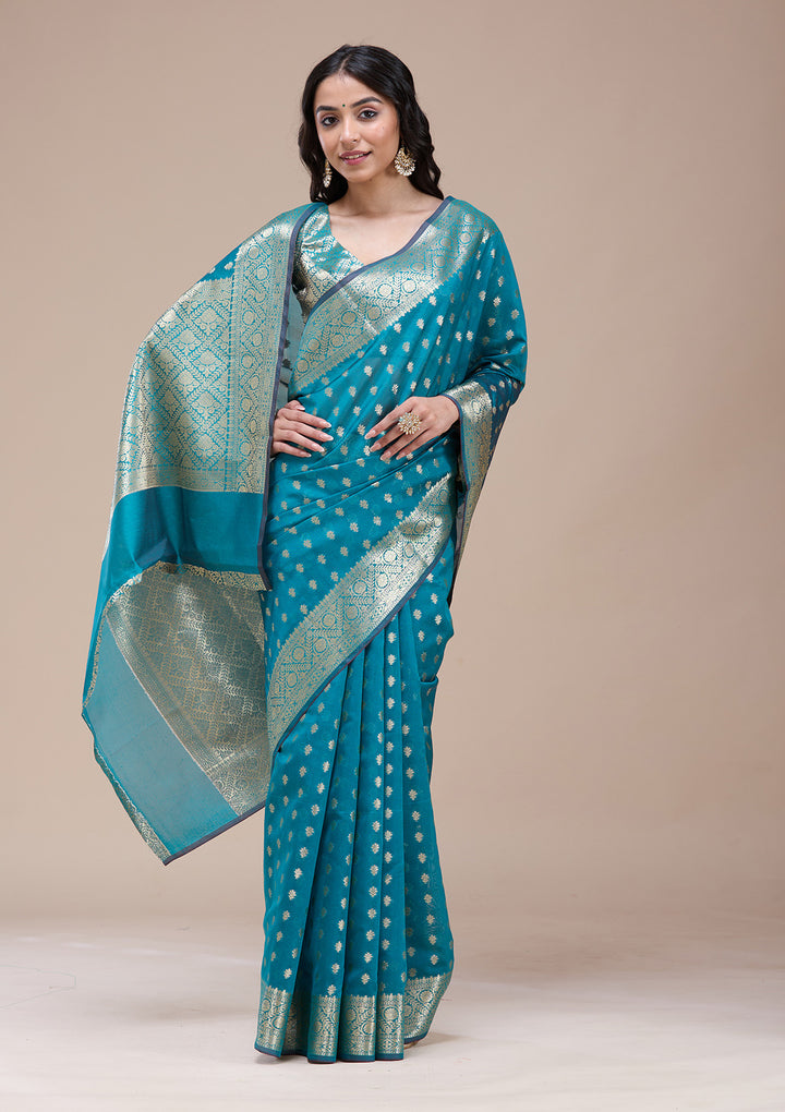 Rama Green Banarasi Silk Saree