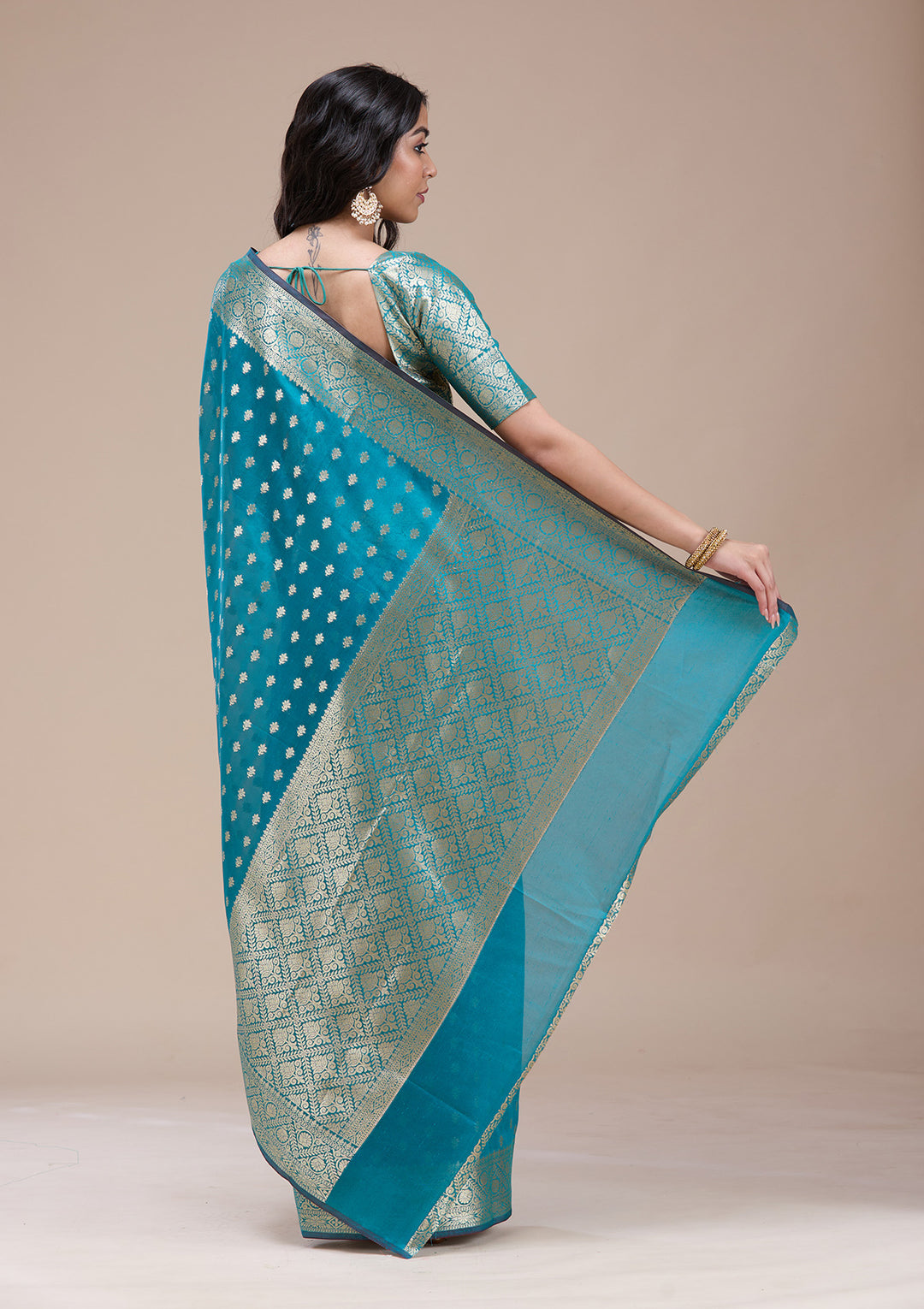 Rama Green Banarasi Silk Saree