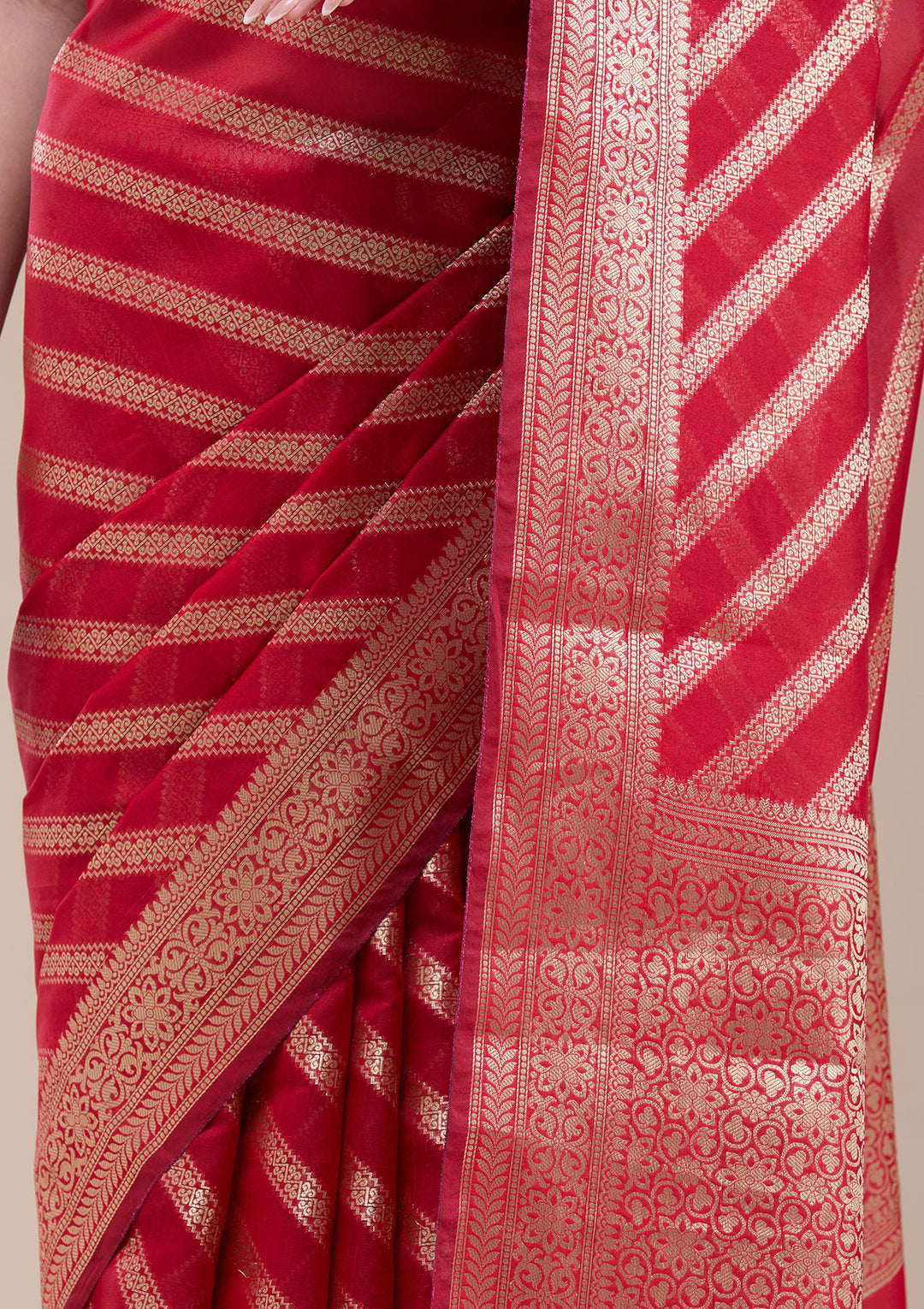 Red Zariwork (Gold) Banarasi Silk Saree
