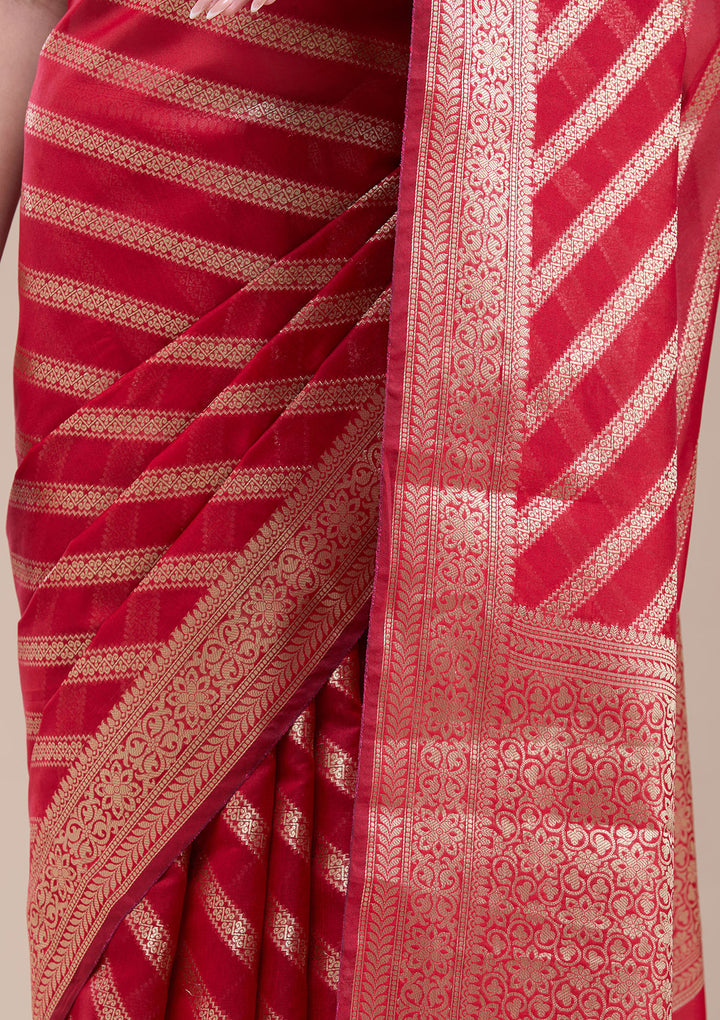 Red Zariwork (Gold) Banarasi Silk Saree