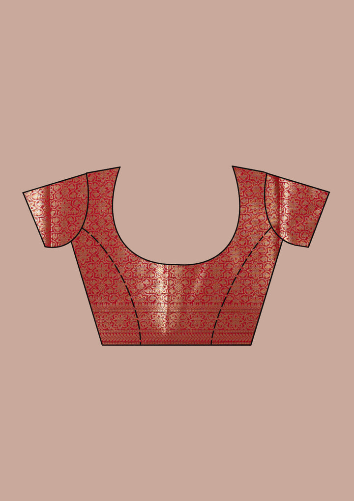 Red Zariwork (Gold) Banarasi Silk Saree