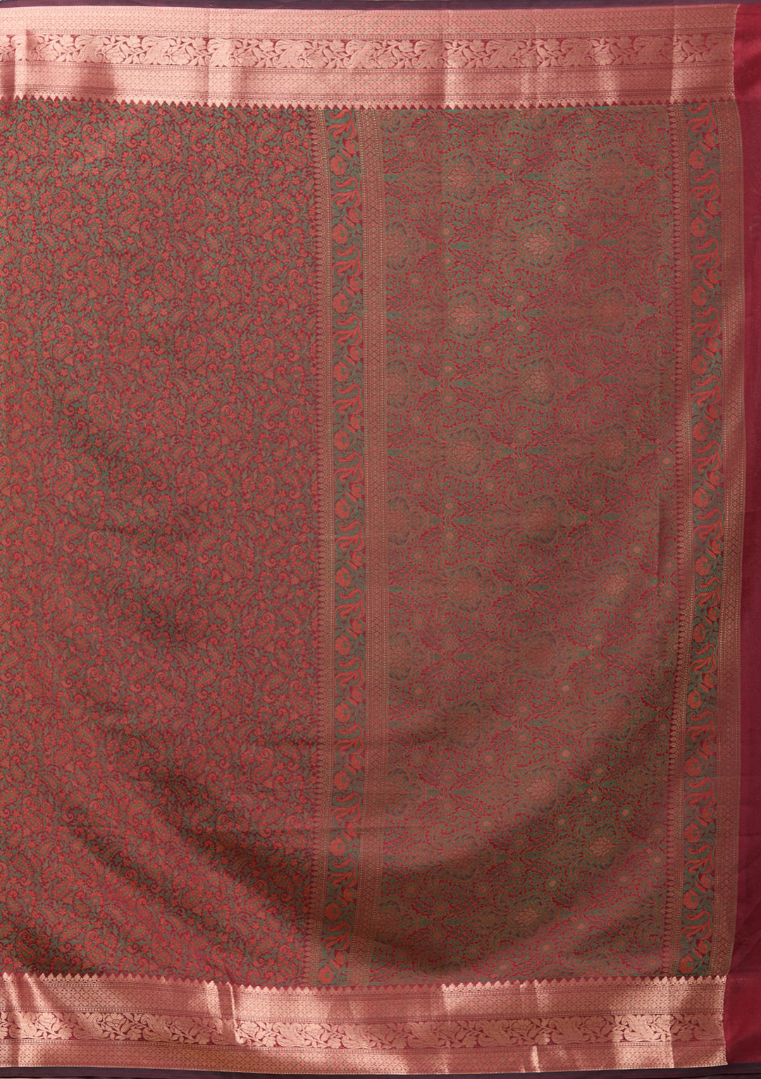 Orange Zariwork (Gold) Banarasi Silk Saree