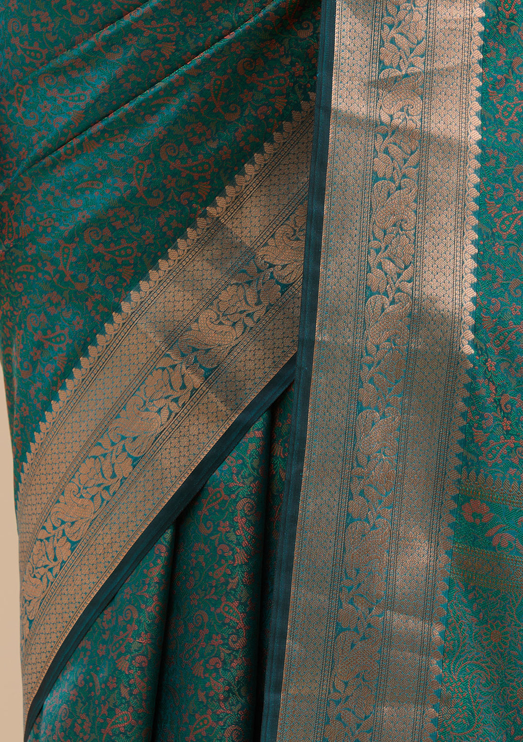 Rama Green Zariwork (Gold) Banarasi Silk Saree