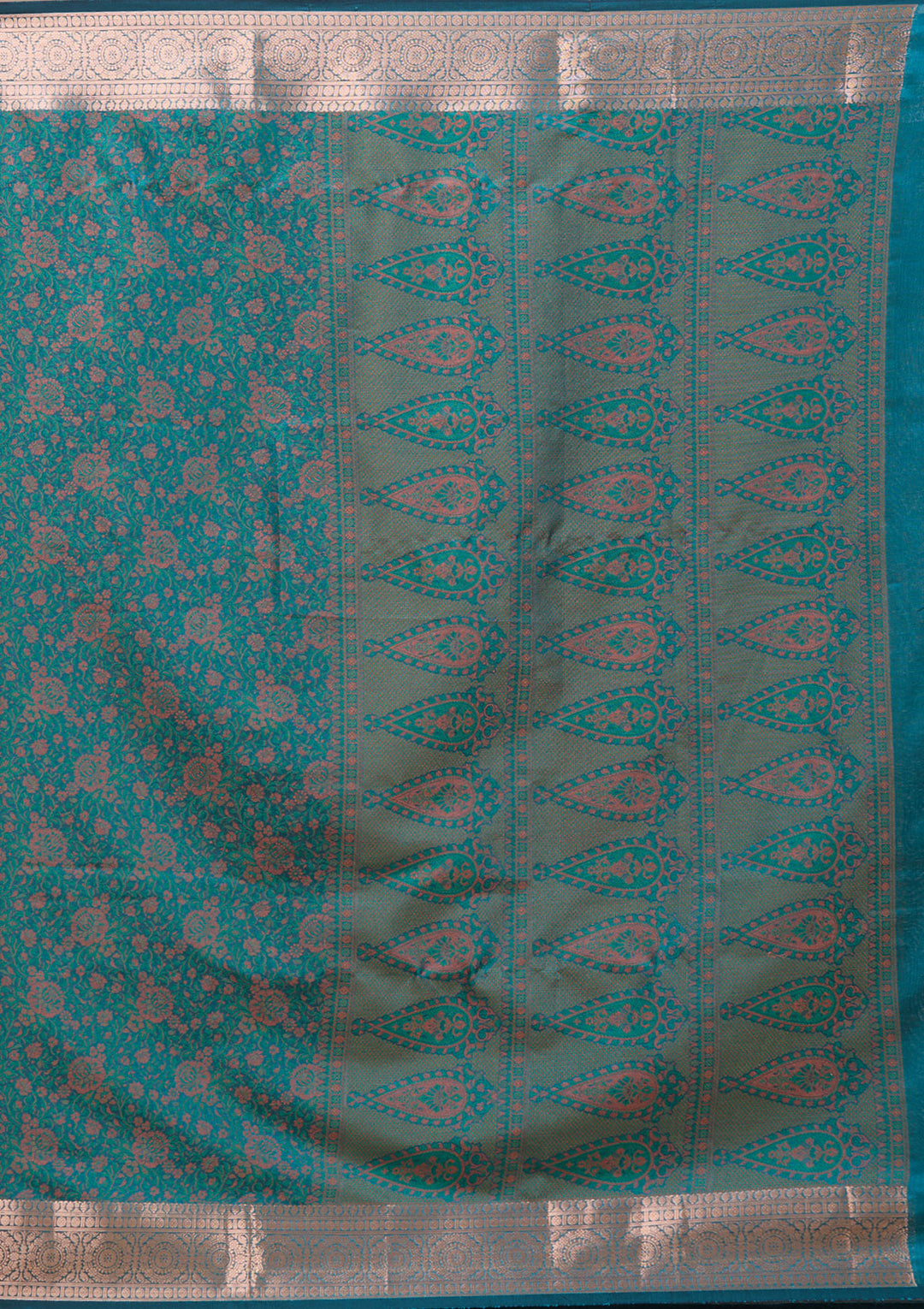 Bottle Green Zariwork (Gold) Banarasi Silk Saree