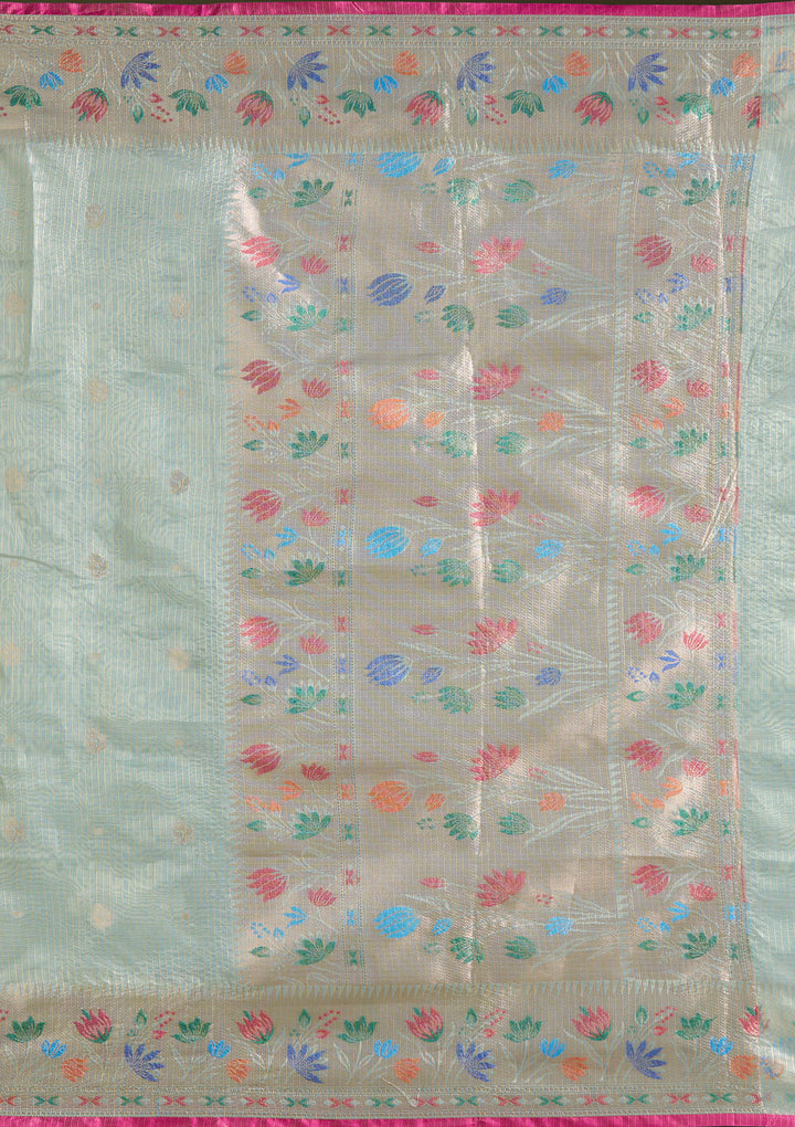 Sea Green  Zariwork (Gold) Banarasi Silk Saree