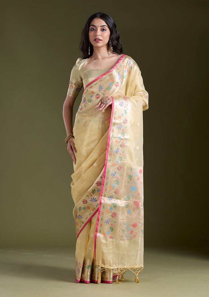 Yellow Zariwork (Gold) Banarasi Silk Saree