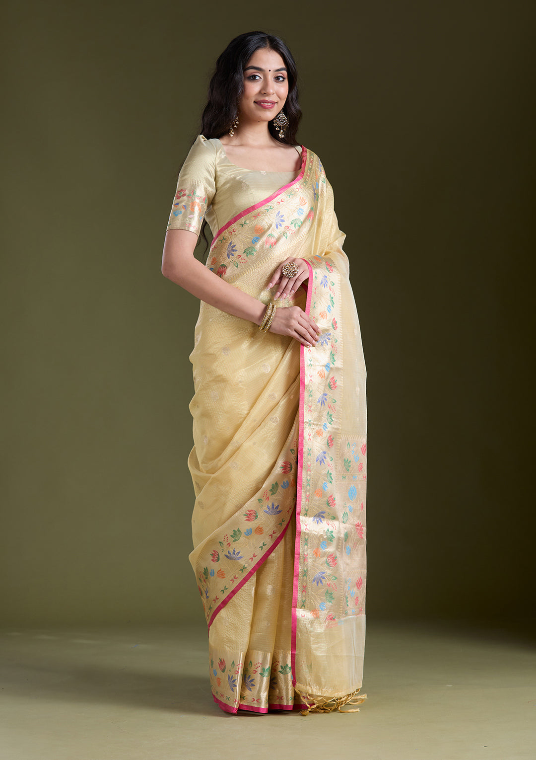 Yellow Zariwork (Gold) Banarasi Silk Saree