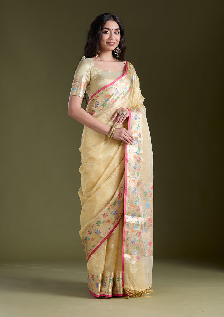 Yellow Zariwork (Gold) Banarasi Silk Saree