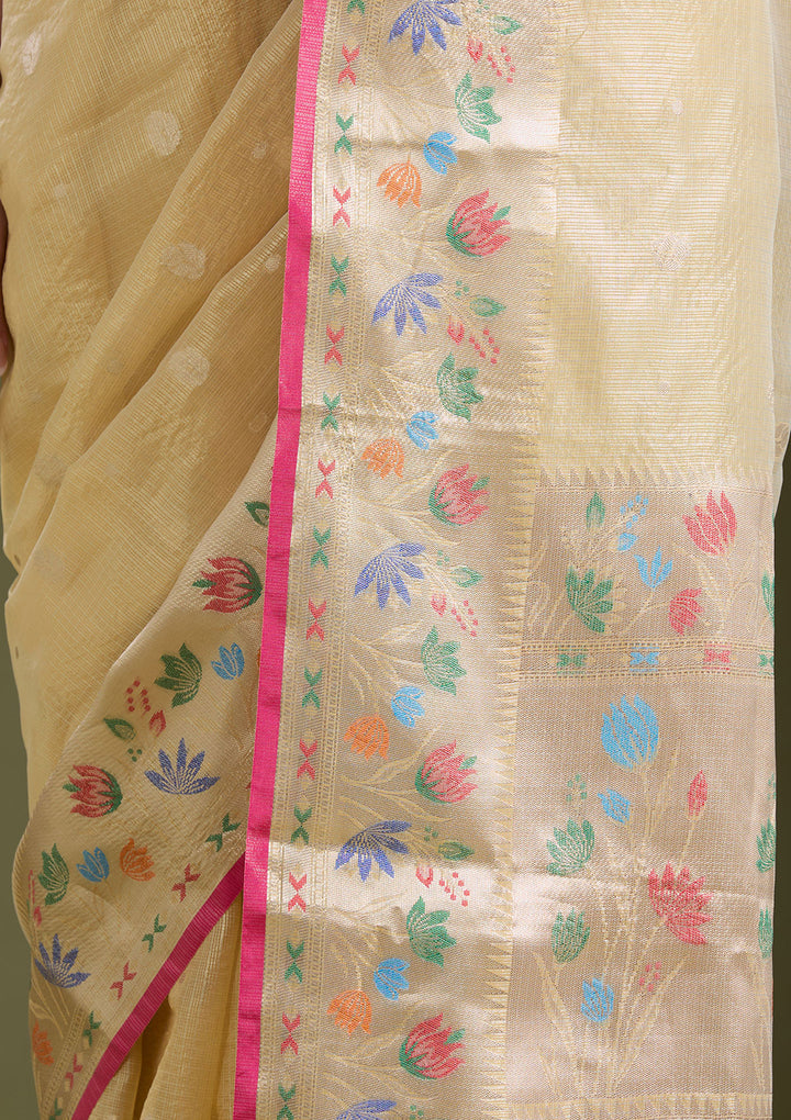 Yellow Zariwork (Gold) Banarasi Silk Saree