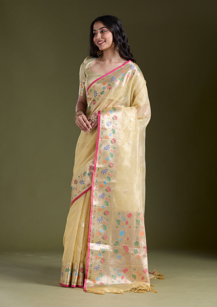 Yellow Zariwork (Gold) Banarasi Silk Saree