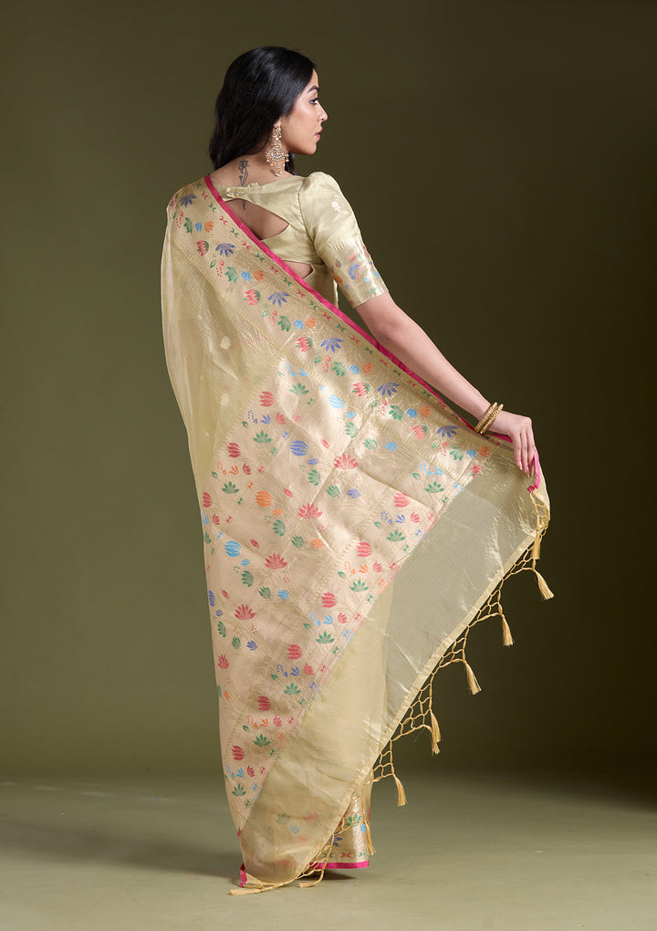 Yellow Zariwork (Gold) Banarasi Silk Saree