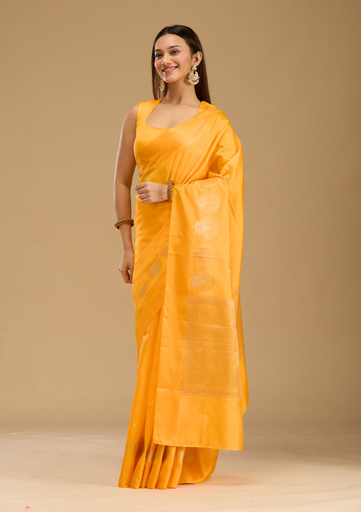 Mustard Zariwork (Gold) Silk Saree