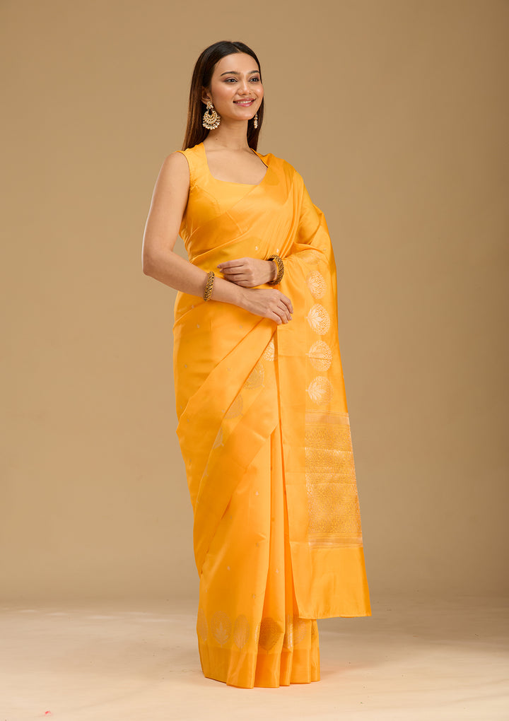 Mustard Zariwork (Gold) Silk Saree