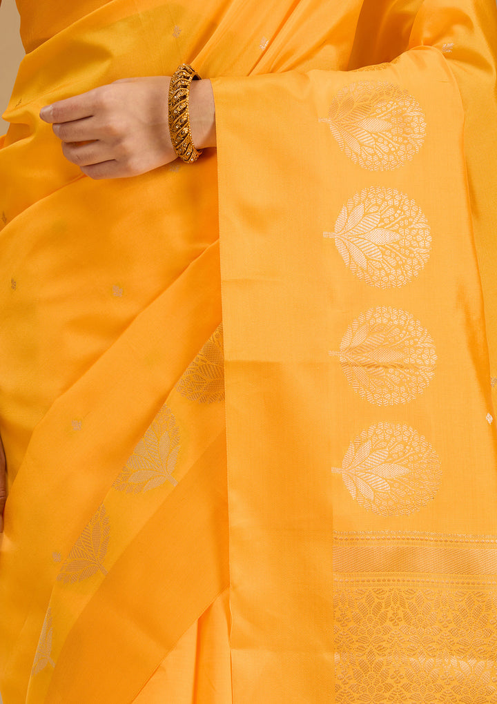 Mustard Zariwork (Gold) Silk Saree