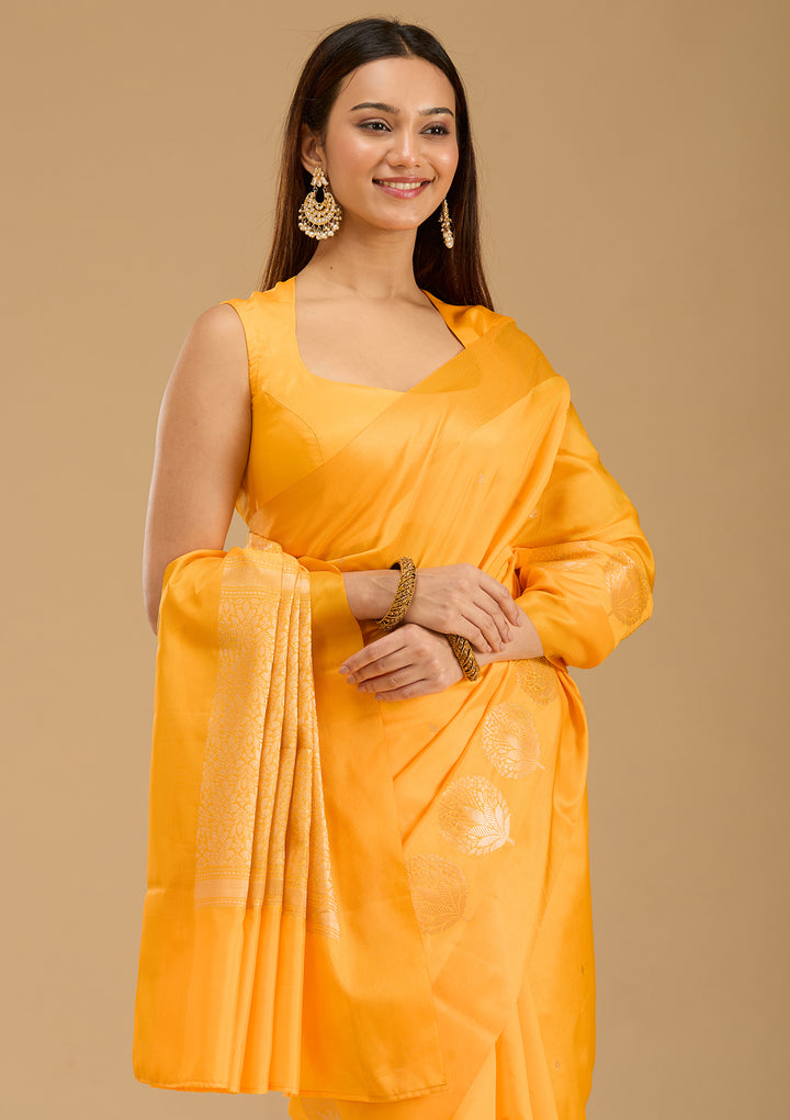 Mustard Zariwork (Gold) Silk Saree