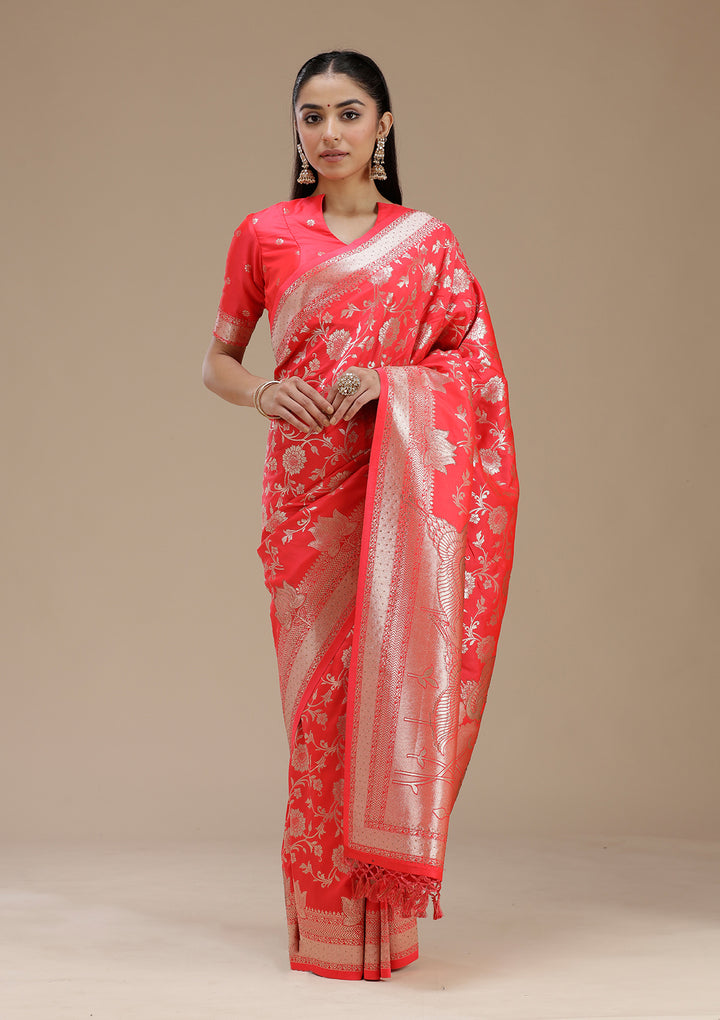 Rani Pink Stonework Silk Saree