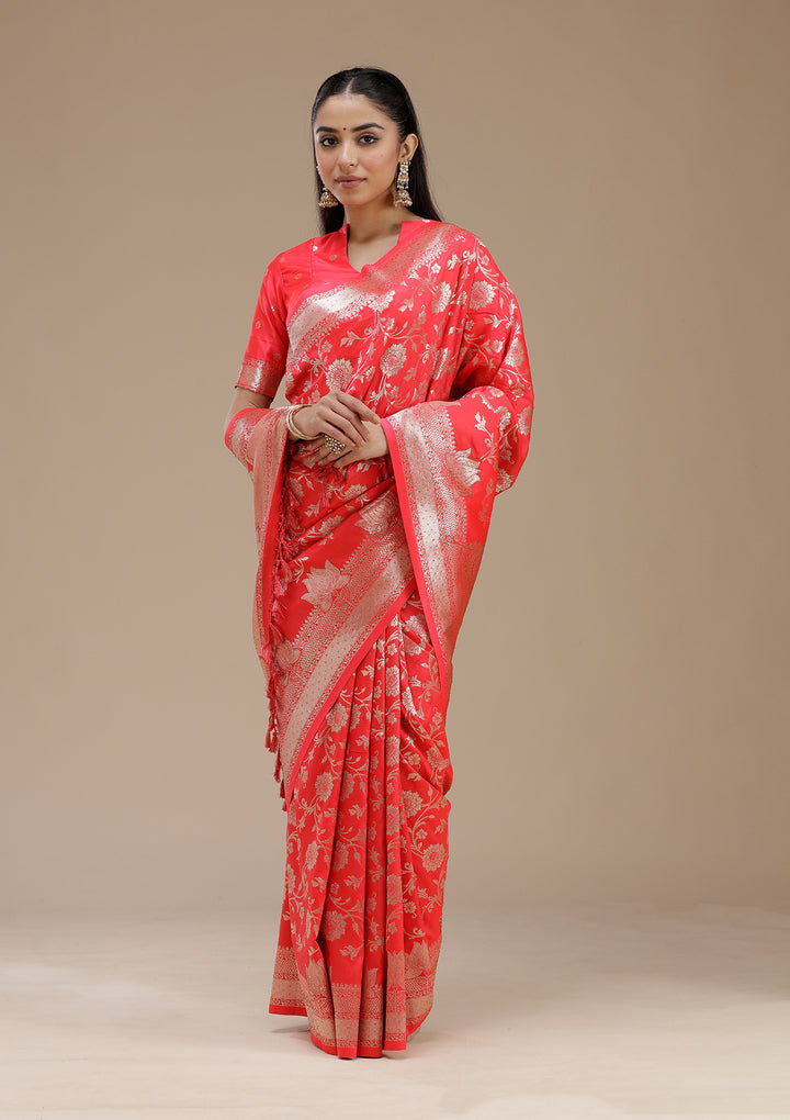 Rani Pink Stonework Silk Saree