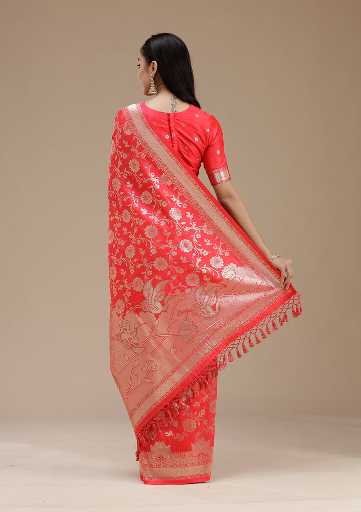 Rani Pink Stonework Silk Saree