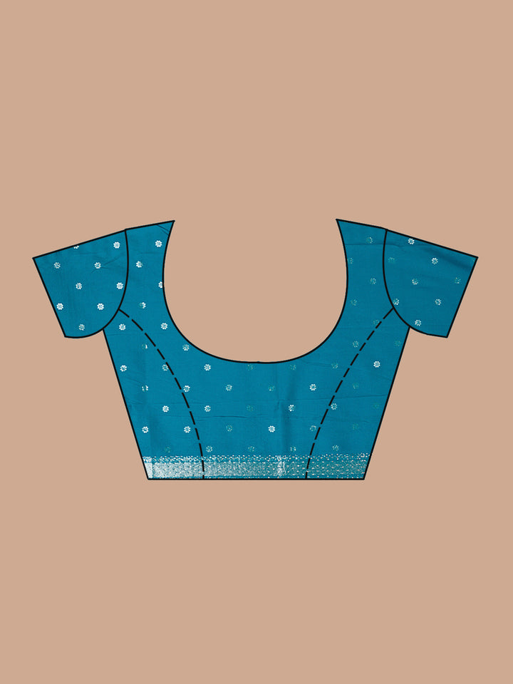 Turquoise Blue Stonework Silk Saree
