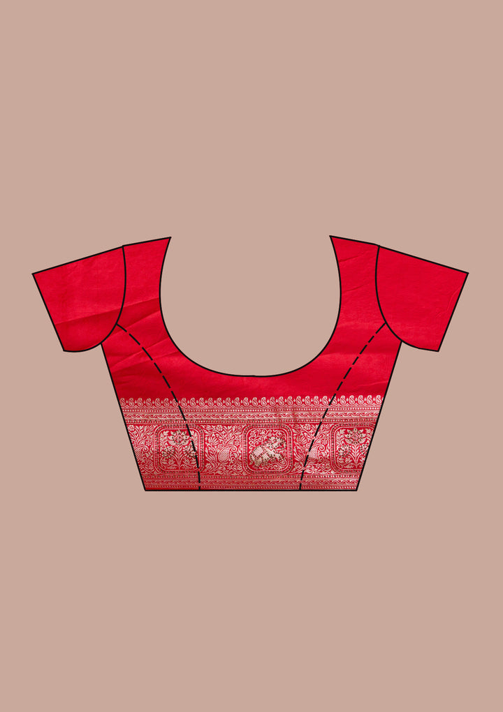 Red Stonework Banarasi Silk Saree